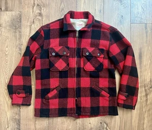 Vintage 60er Big Mike rot kariert Flanell Wolle Jacke Büffel Jagd Gr. 51 Brustumfang - Bild 1 von 5