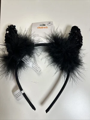Diadema Claire’s Halloween Cuernos Pluma Lentejuelas Negras Nueva con Etiquetas Foto 1 de 4