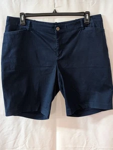 Bermudas Lauren Ralph Lauren para mujer Plus sarga frente plano azul 16W usadas en excelente estado - Imagen 1 de 10