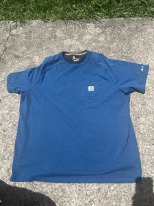 Carhartt Force T-Shirt Blue • Mens Size 2XL Relaxed Fit Short Sleeve Pocket - Picture 1 of 4