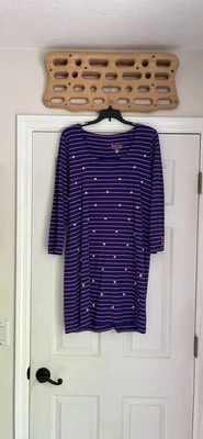Б/у Lilly Pulitzer синий размер большой полоски колена длины длинным рукавом платье - Изображение 1 из 3