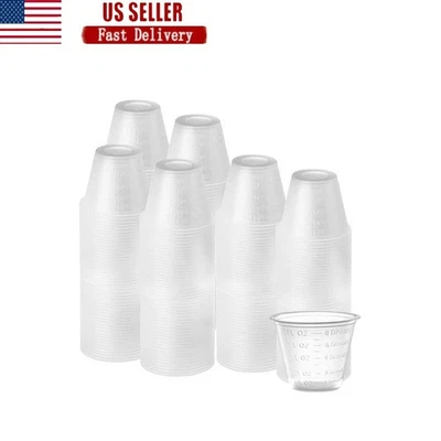 Disposable Medicine Measuring Cups 1oz Liquid Pill Cups Hygiene Value Pack New - Imagem 1 de 4