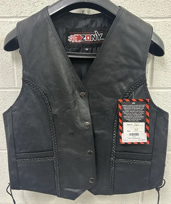 ¡Nuevo! ¡Chaleco de cuero trenzado mediano Zony para mujer! #761-M $40,00 Foto 1 de 3