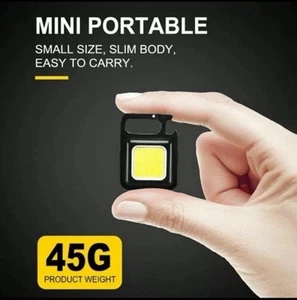Tragbare Mini Taschenlampe USB Lampe COB LED Arbeitslicht Schlüsselanhänger - Bild 1 von 12