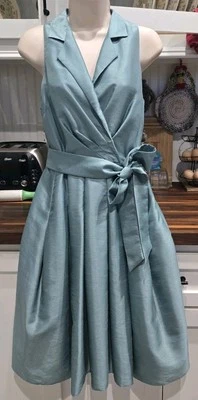 Jones Wear Ladies Sz 8 Seafoam Green Dress Fit & Flare Party Dressy Shimmer Nice - Image 1 of 4