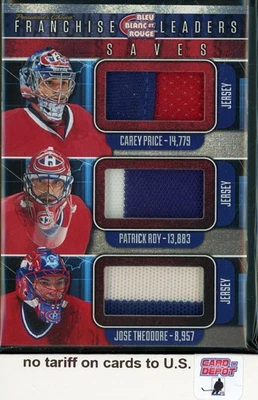 2018-19 President's Choice Bleu, Blanc & Rouge Triple Memorabilia #FL4 Roy +3/10 - Image 1 of 2