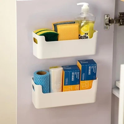 2 Pcs Kitchen Cabinet Door Organizer Adhesive Mount Inside Storage Under Sink - Image 1 of 4