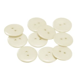 10pcs Sewing Button 25mm 2 Holes Resin Round Craft Buttons Beige - Picture 1 of 6
