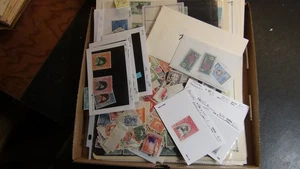 Briefmarkenweis Pakistan Briefmarken auf Seiten Pergamin est 1300 Marken im Pizzakarton  - Bild 1 von 22