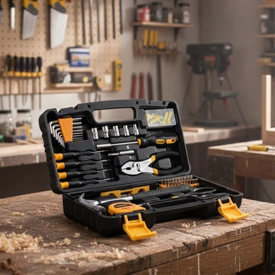 TOUGHHUB 134 Pcs Tool kit set With hand carry Case for household DIY & Daily Maintenance