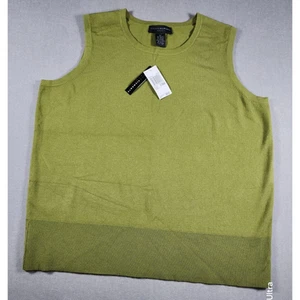 Grace Elements NWT Womens Sweater Vest 2X Lightweight Green Preppy Academia Gpa - Picture 1 of 5