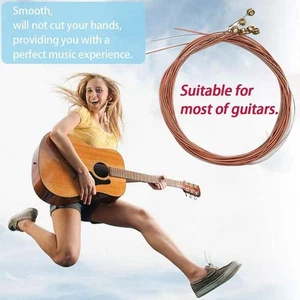 6Pcs/Set Replacement Steel Acoustic Guitar Strings Folk Rustpro丨DE - Bild 1 von 15