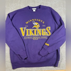 Vintage Lee Minnesota Viking Long Sleeve Crewneck Sweatshirt Mens Sz Large USA - Picture 1 of 8