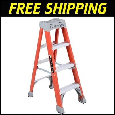 Escalera de 4 pies de alta resistencia con capacidad de 300 lb - antideslizante y duradera Foto 1 de 4