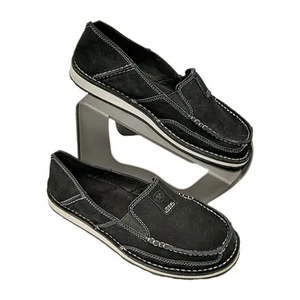 Ariat scarpe donna cruiser barca casual slip-on nere scamosciate bomber donna taglia 10M - Foto 1 di 14