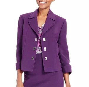 Nuevo con etiquetas Chaqueta Blazer Tahari Arthur S. Levine Ciruela Trabajo Formal Para Mujer Talla 4 - Imagen 1 de 14