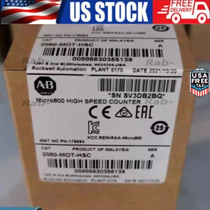 2080MOTHSC AB Micro800 plug-in module 2080-MOT-HSC Allen-Bradley New US Free Tax - Image 1 of 1