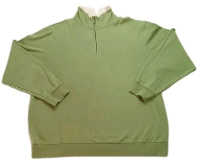 Walter Hagen Golf 1/4 Zip Green Pullover Men's Size XL Long 100% Cotton - Image 1 of 4