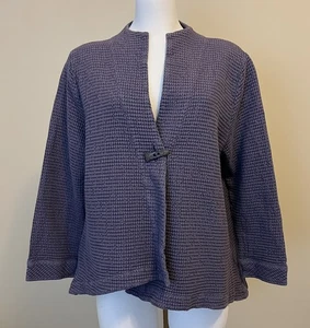 Cárdigan FOCUS Informal Talla Natural Mediana Púrpura Algodón Tejido Gofre Botón - Imagen 1 de 7