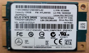 Toshiba THNSNH128GMCT Internal SSD mSATA 128 GB TESTED & WIPED - Picture 1 of 4