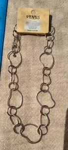 Venus Silver Tone Necklace Earring Set Non Uniform Ovals And Circles 16" 30g - Picture 1 of 2