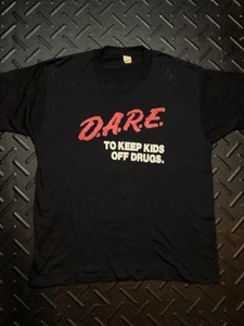 Camiseta De Colección D.A.R.E Antidrogas Años 80 90 Pantalla Estrellas Negra XL EE. UU. Gráfico - Imagen 1 de 5