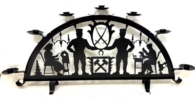 Schwibbogen light arch miner metal 63/27/8 cm Erzgebirge candle holder German Democratic Republic - Image 1 of 4