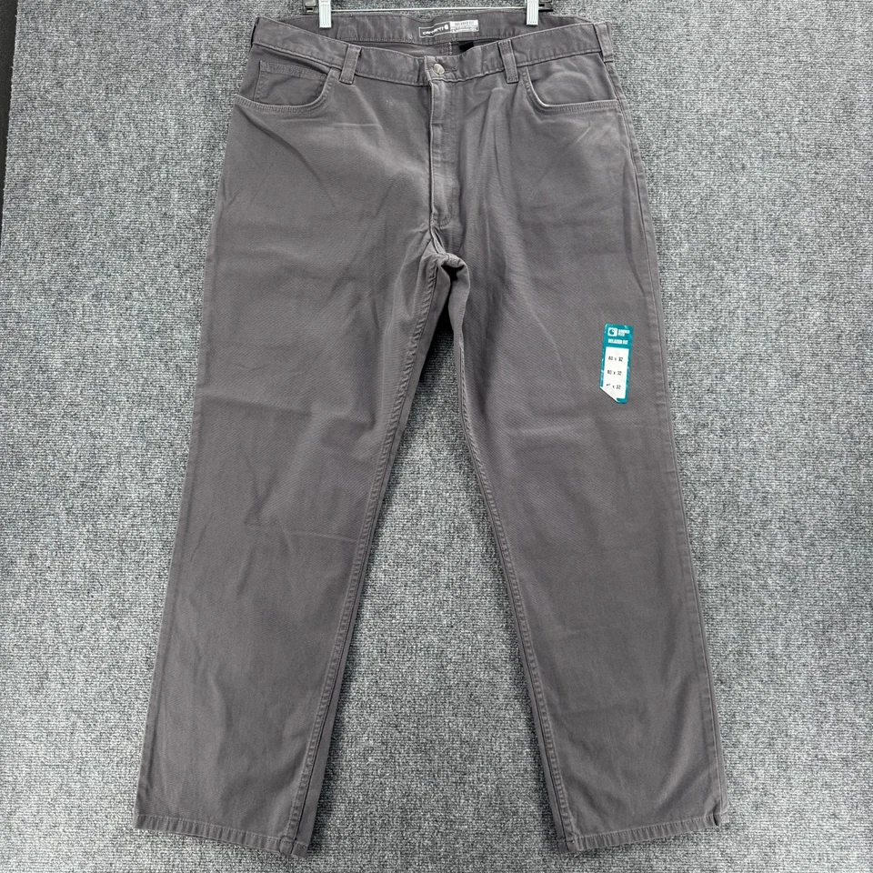 Carhartt Pants Men 40 Grey Relaxed Fit Rugged Flex Straight Leg BN2517M