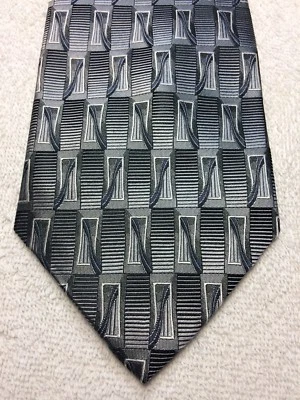 HAGGAR CORBATA HOMBRE GRIS Y BLANCO 4 X 58 NUEVA SIN ETIQUETAS Foto 1 de 4