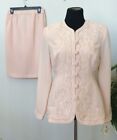 NWT R&M Richards Women?s Embroidered Beaded Blush Pink 2PC Skirt Suit Sz 8, $149