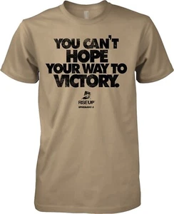 T-Shirt You Can't Hope Your Way To Victory Dry-Fit Desert Sand SMALL - Picture 1 of 1