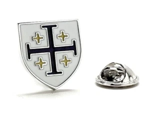Alfiler Kings Cross Cruzados Alfiler Escudo Púrpura y Oro Alfiler Cruz de Jerusalén - Imagen 1 de 5
