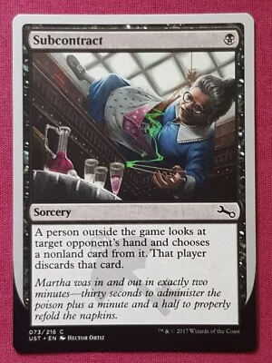 Magic The Gathering UNSTABLE SUBCONTRACT black card MTG - Image 1 of 2