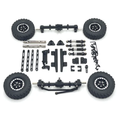 Metal Front Rear Portal Axle Assembly Tires shock absorbers For 1/12 MN82 LC79 - Image 1 of 4