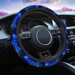 Galaxy Blue Universal 15" Steering Wheel Covers Beautiful Galaxy And Star - Picture 1 of 8