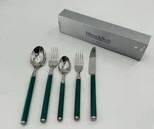 Villeroy & Boch Silverware Play Green Garden Italy 5pc Set Eating Utensils VTG - Picture 1 of 10