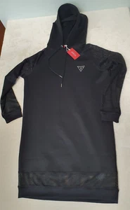 New Guess Tilda Active black long sleeve hooded dress size XS - Picture 1 of 7