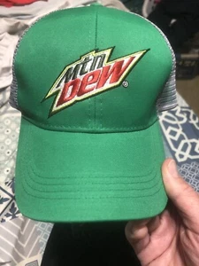 Mountain Dew Snapback Soda Pop Beverage Green Hat Cap Gray Mesh Ttrucker - Picture 1 of 12