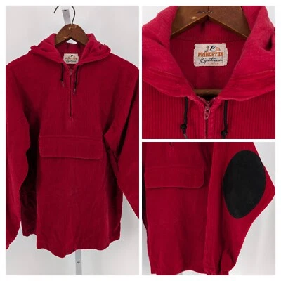 Princeton Sportswear Vintage 50s Corduroy Hoodie Anorak Jacket Pouch Elbow Pads - Image 1 of 4