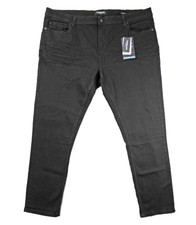Kenneth Cole Mens 46 x 32 Jeans Regular Fit Sustainable Stretch Denim Black $79
