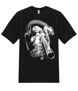 Marilyn Monroe Blonde Bombshell Gun Smoke Glamour Gift Urban Graphic T-Shirt - Picture 1 of 6