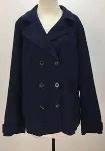 JEANSWEST SIZE 16 WOMENS BLUE STRETCH BUTTON UP DOUBLE BREASTED COAT LINED - Picture 1 of 10