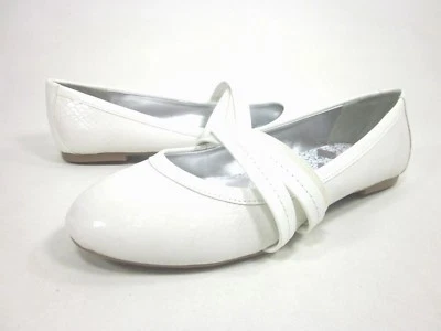 JESSICA SIMPSON GIRLS MANDI 12/25S FLAT SHOES,WHITE,US SIZE 4 BIG KID,MEDIUM,NEW - Image 1 of 4