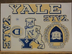 Vintage Angelus Decal Transfers YALE UNIVERSITY LOGO & BULLDOG MASCOT 1950s OOP - Picture 1 of 2