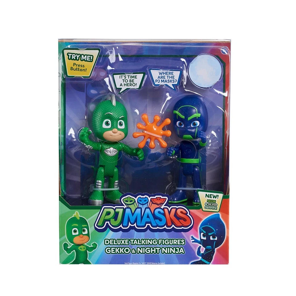 PJ Masks Deluxe 5,25" sprechende Figuren Gekko & Night Ninja - beweglich #24835 Neu in Verpackung - Bild 1 von 1