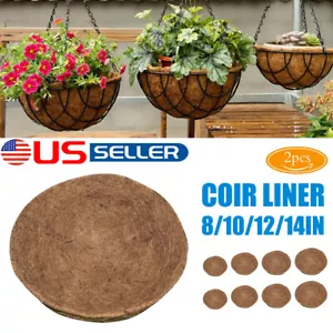 8/10/12/14'' Round Coconut Fiber Coco Liner For Hanging Basket Planter Flower. - Picture 1 of 22