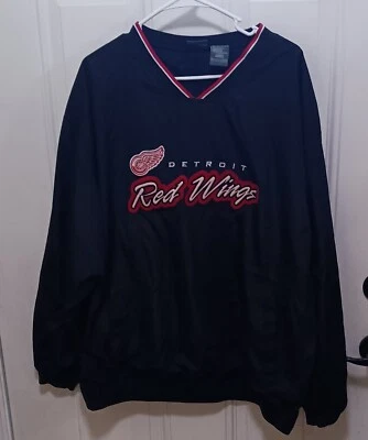 Detroit Red Wings Pro Edge Black V-Neck Windbreaker  Size XL - Image 1 of 2