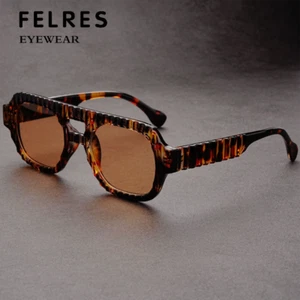 Classic Square Double Bridge Sunglasses Men Women Retro Outdoor Shade Glasses - Picture 1 of 33