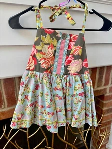 Girls MATILDA JANE Sz 10 Serendipity Halter Top Floral Bowie Roundabout - Picture 1 of 7