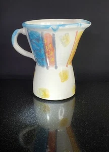 De colección 1992 jarra de cerámica estudio de arte cerámica colores pastel hecha a mano firmada 1,6 L - Imagen 1 de 11